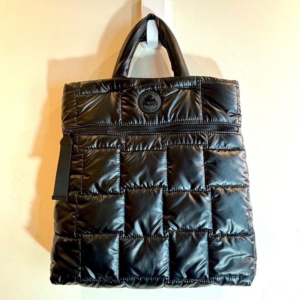 PAJAR North South Tote Quilted Puffy Top Handle Crossbody Strap Back Pocket